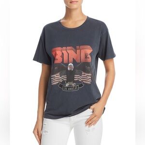 Anine Bing Vintage-Look Bing Tee, Size Small